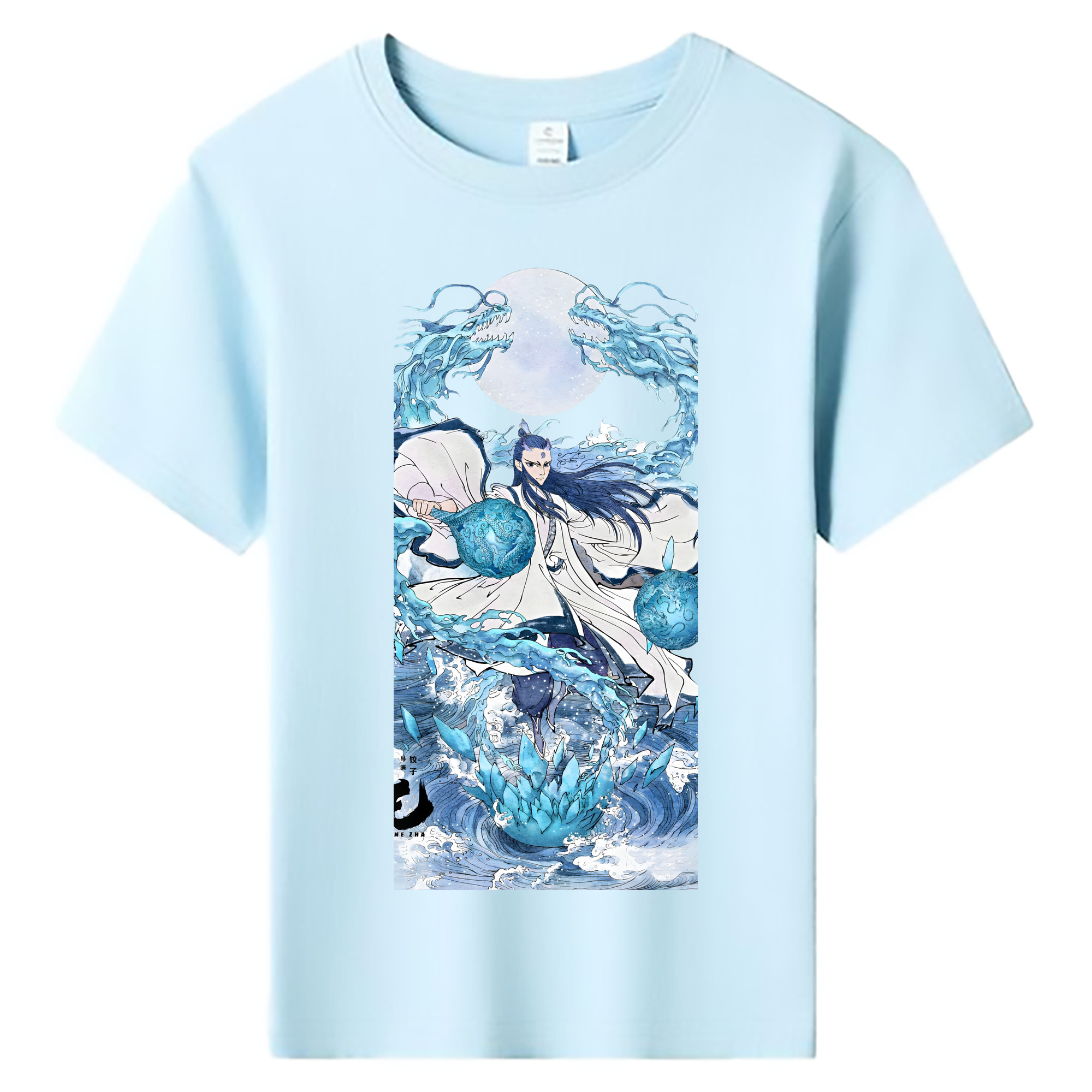 （画像用） Ne Zha 2 ナタ 魔童の大暴れ 綿100％キッズTシャツ（フロントプリント）